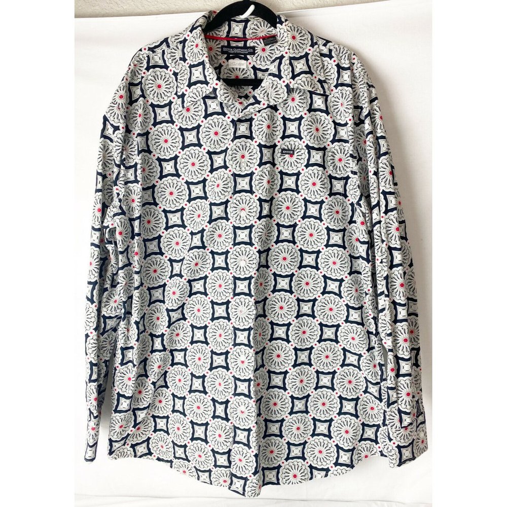Enyce Mens XXL Geometric Long Sleeve Dress Shirt GUC